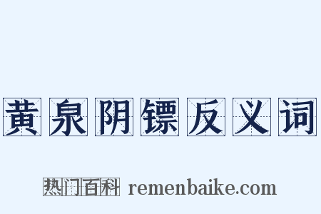 黄泉阴镖反义词是什么意思的图片